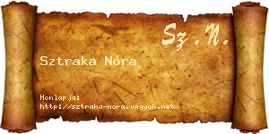 Sztraka Nóra névjegykártya